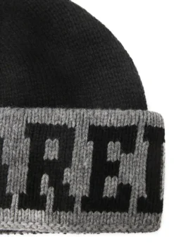 Dsquared2 Kids Cappellino Nero in Lana con Logo per Neonati