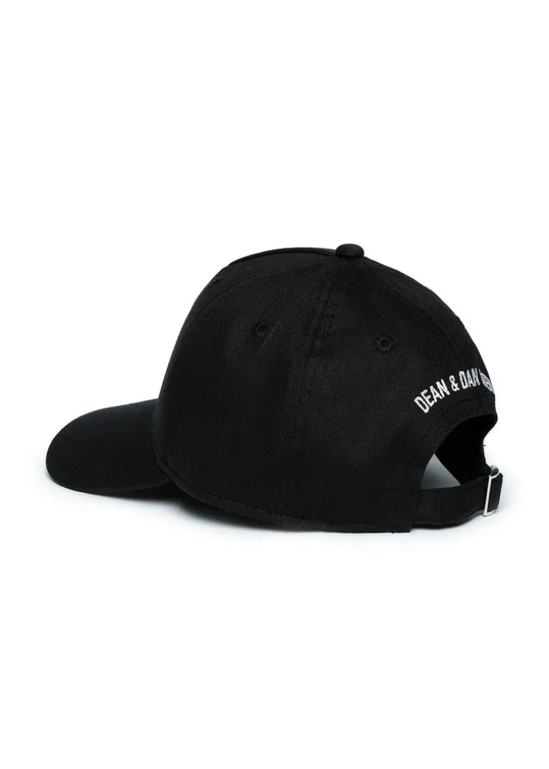 Dsquared2 Kids Cappello da Baseball Nero con Stampa Logo