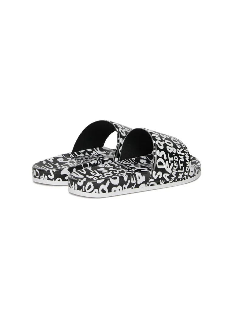 Dsquared2 Kids Ciabatte Slide All-over per Bambini