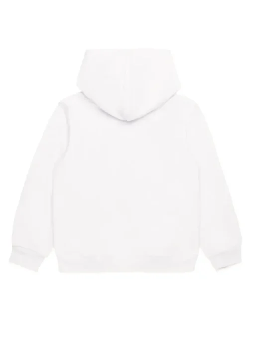 Dsquared2 Kids Felpa Bianca con Cappuccio con Stampa Logo per Bambini