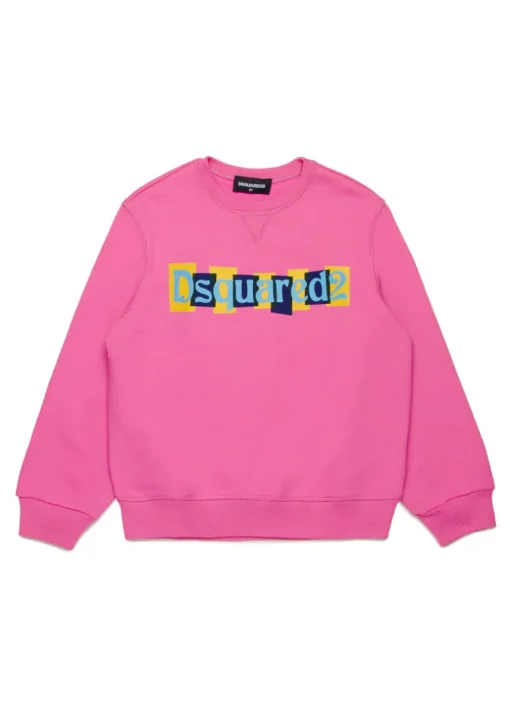 Dsquared2 Kids Felpa Fucsia con Logo Boxed per Bambine