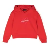 Dsquared2 Kids Felpa Rossa con Cappuccio con Stampa Cuore per Bambine