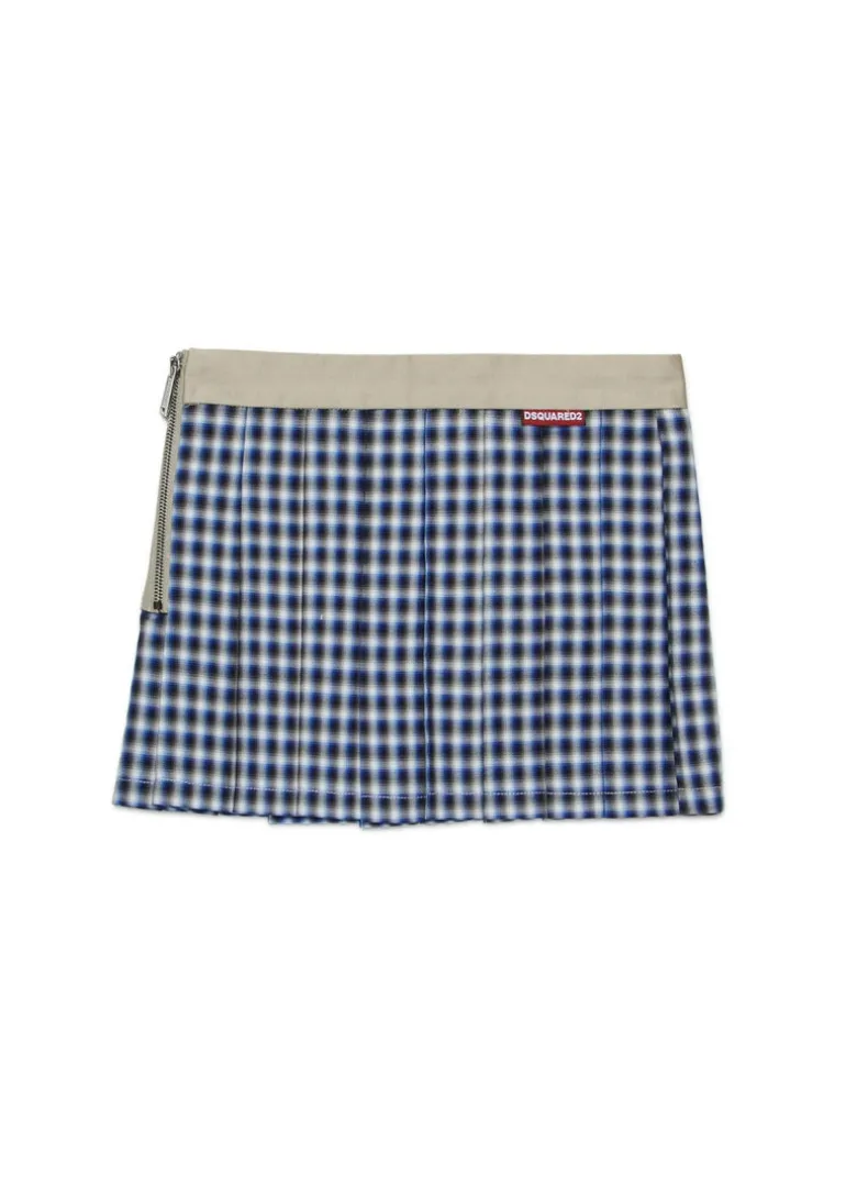 Dsquared2 Kids Gonna a Quadri con Zip per Bambine