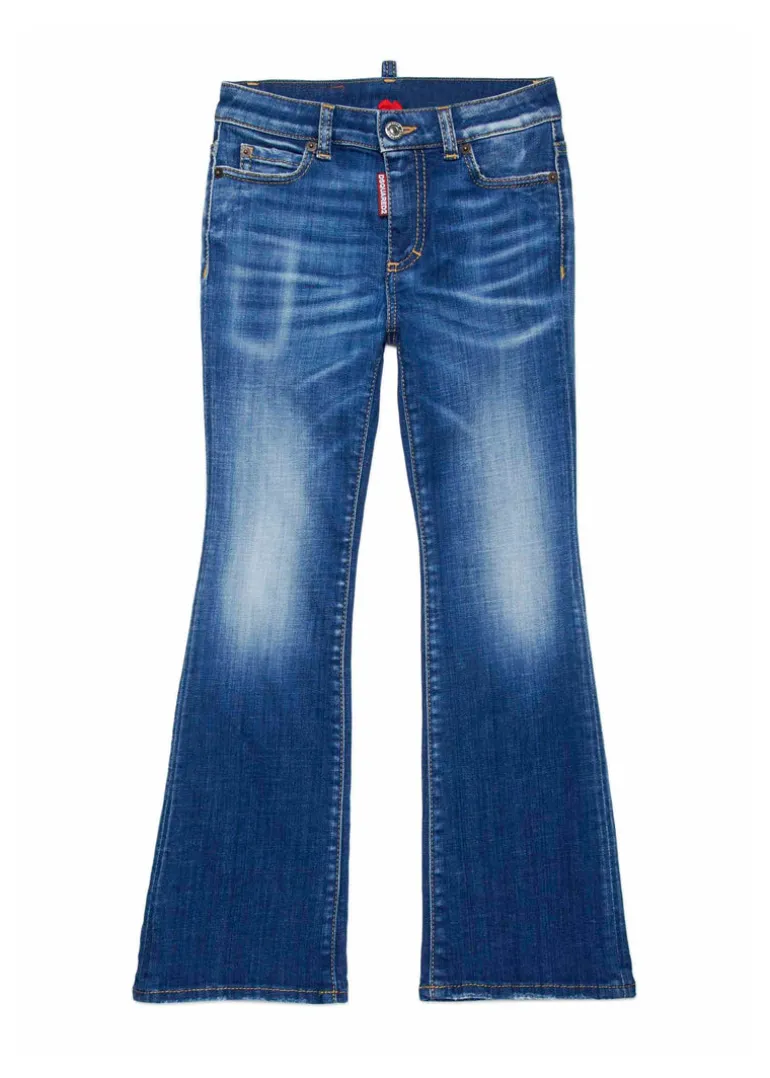 Dsquared2 Kids Jeans Denim Bootcut Flare Twiggy per Bambine