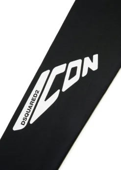 Dsquared2 Kids Leggings Neri con Stampa ICON per Bambine