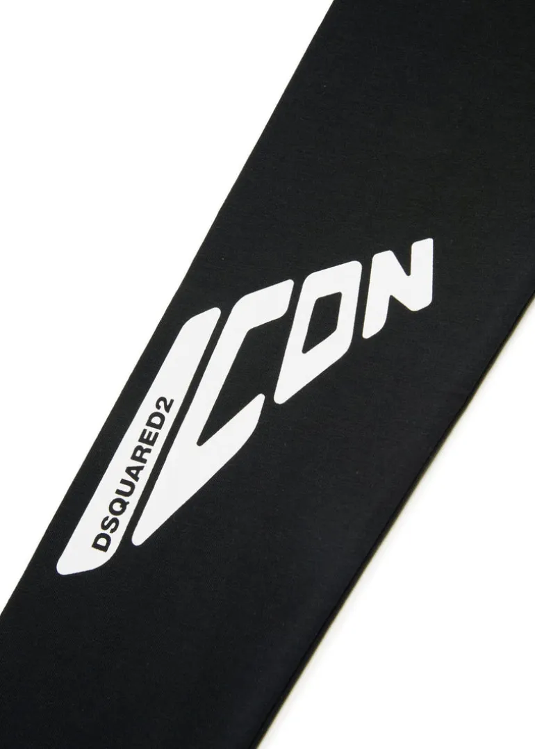 Dsquared2 Kids Leggings Neri con Stampa ICON per Bambine