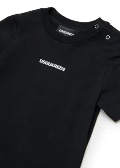 Dsquared2 Kids T-shirt Nera con Stampa Logo