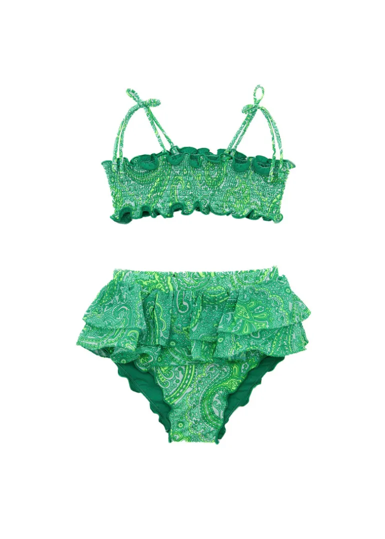 EffeK Costume Bikini a Fascia Fantasia Verde