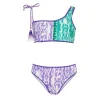 Effek Costume Bikini a Fascia Monospalla Viola/Tiffany per Bambine