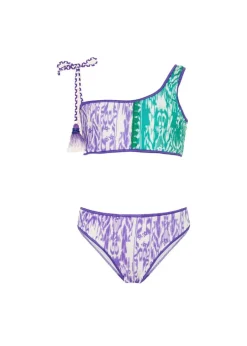 Effek Costume Bikini a Fascia Monospalla Viola/Tiffany per Bambine
