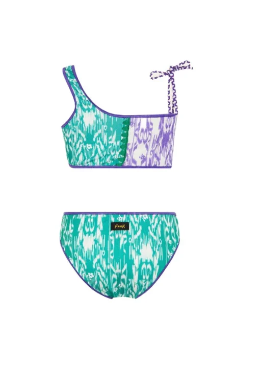 Effek Costume Bikini a Fascia Monospalla Viola/Tiffany per Bambine