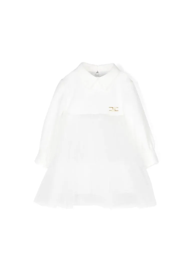 Elisabetta Franchi La Mia Bambina Abito Panna con Tulle per Neonate