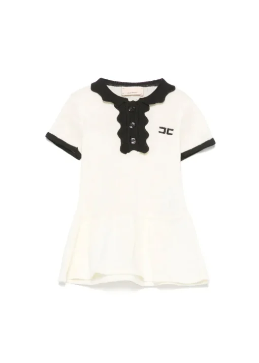 Elisabetta Franchi La Mia Bambina Abito Burro/Nero con Logo per Neonate