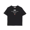 Elisabetta Franchi La Mia Bambina T-shirt Nero/Avorio con Stampa per Neonate