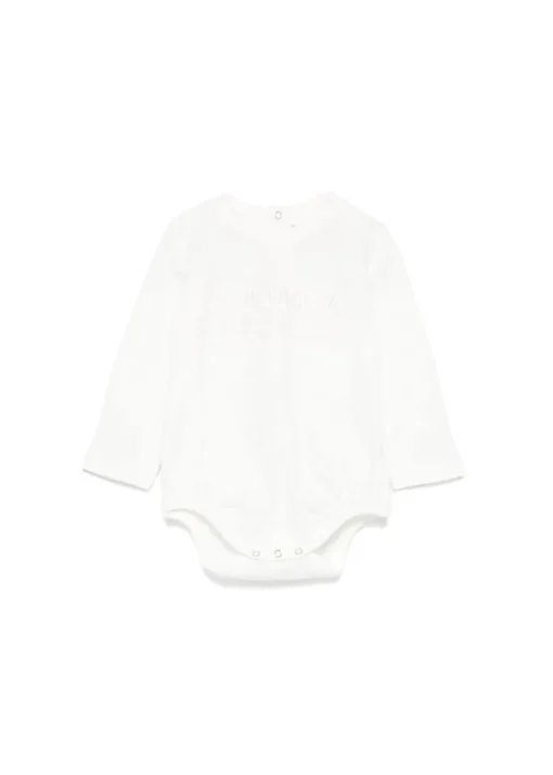 Elisabetta Franchi La Mia Bambina Body Panna con Ricamo per Neonate