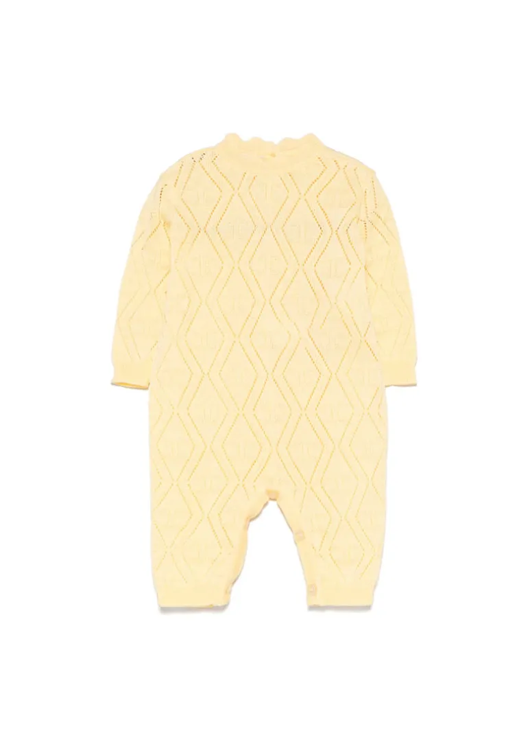 Elisabetta Franchi La Mia Bambina Tutina Limone Pointelle per Neonate