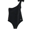 Elisabetta Franchi La Mia Bambina Costume Monokini Nero con Logo per Bambine