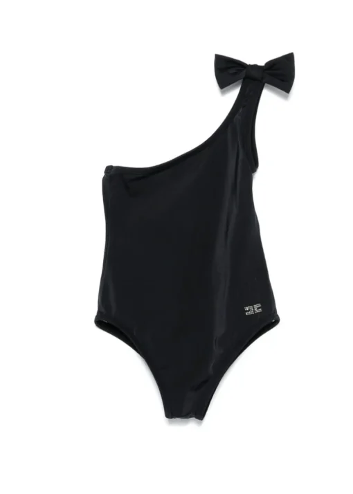 Elisabetta Franchi La Mia Bambina Costume Monokini Nero con Logo per Bambine