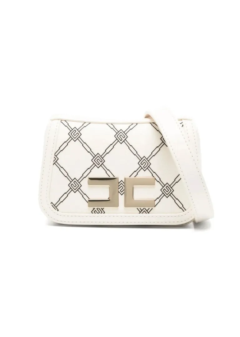 Elisabetta Franchi La Mia Bambina Borsa a Tracolla Burro/Nero Monogram per Bambine