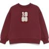 Elisabetta Franchi La Mia Bambina Felpa Bordeaux Girocollo per Bambine