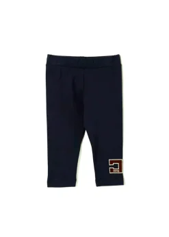 Elisabetta Franchi La Mia Bambina Leggings Neri con Logo per Neonate