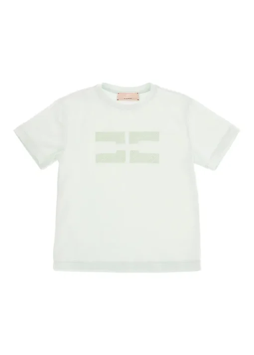 Elisabetta Franchi La Mia Bambina T-shirt con Ricamo Menta per Bambine