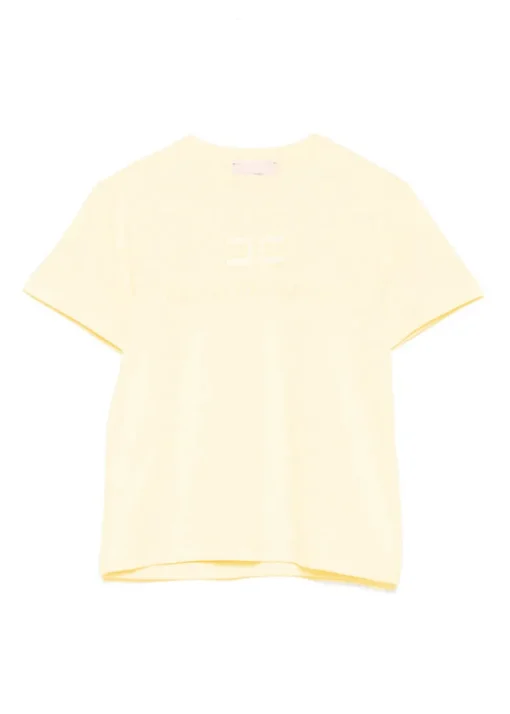 Elisabetta Franchi La Mia Bambina T-shirt Limone con Logo per Bambine