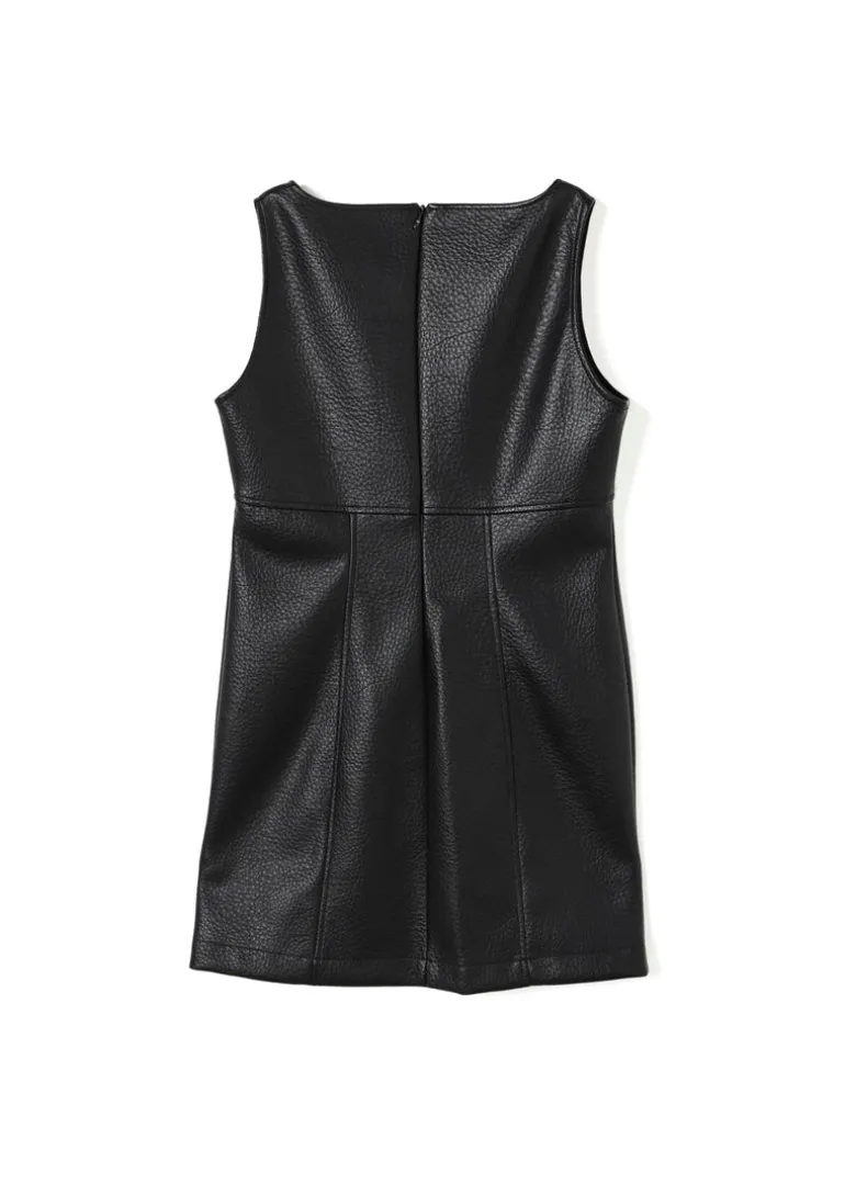 Elisabetta Franchi La Mia Bambina Abito Nero in Eco Pelle per Bambine