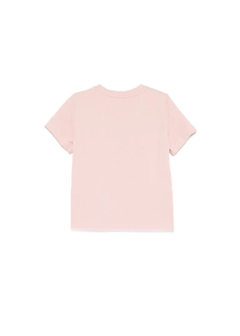 Elisabetta Franchi La Mia Bambina T-shirt Rosa con Ricamo Ajour per Neonate