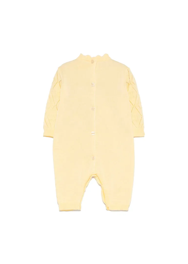 Elisabetta Franchi La Mia Bambina Tutina Limone Pointelle per Neonate