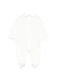 Elisabetta Franchi La Mia Bambina Tutina Panna con Applicazioni Fiori per Neonate