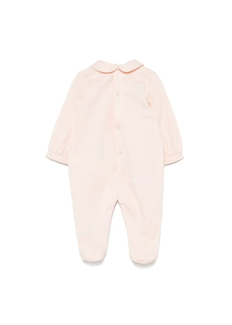 Elisabetta Franchi La Mia Bambina Tutina Rosa con Ricamo Logo per Neonate