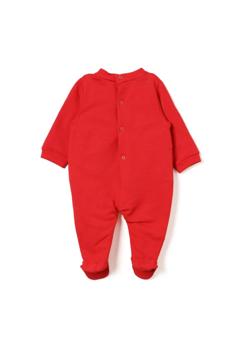 Elisabetta Franchi La Mia Bambina Tutina Rossa con Ricamo Logo per Neonate