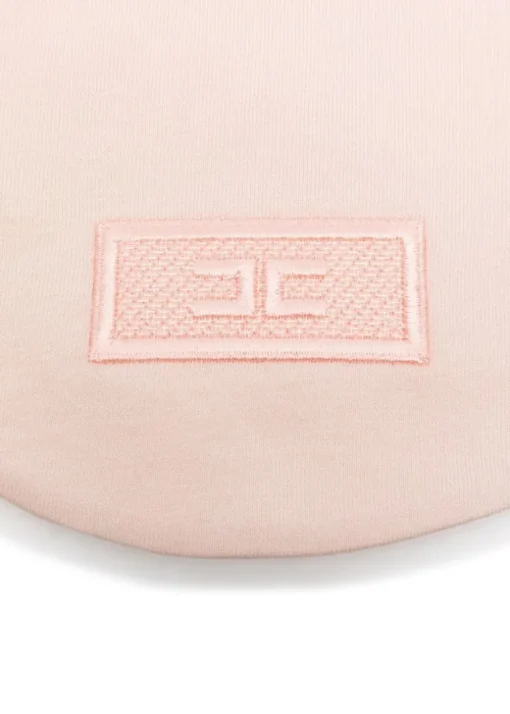 Elisabetta Franchi La Mia Bambina Bavetta Rosa con Logo per Neonate