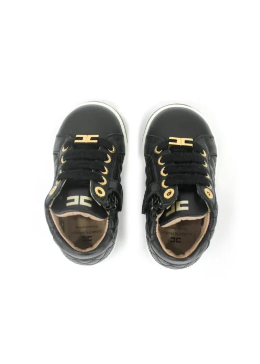Elisabetta Franchi La Mia Bambina Sneakers Nere Trapuntate per Neonate