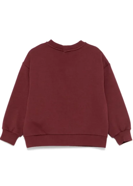 Elisabetta Franchi La Mia Bambina Felpa Bordeaux Girocollo per Bambine