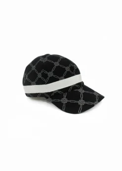 Elisabetta Franchi La Mia Bambina Cappello Nero/Burro con Logo per Bambine