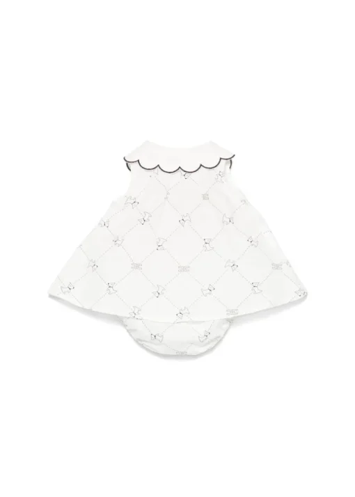 Elisabetta Franchi La Mia Bambina Cosacca e Coulotte Avorio/Nero per Neonate