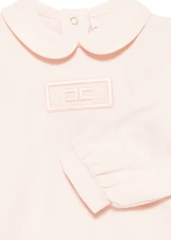 Elisabetta Franchi La Mia Bambina Tutina Rosa con Ricamo Logo per Neonate
