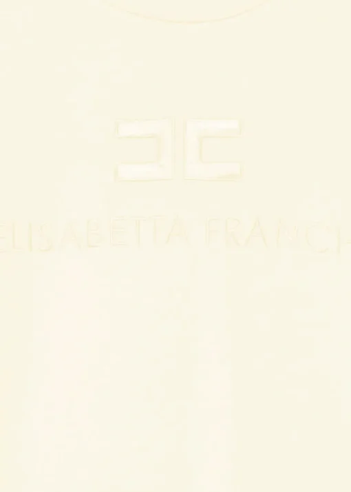 Elisabetta Franchi La Mia Bambina T-shirt Limone con Logo per Bambine
