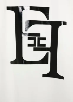 Elisabetta Franchi La Mia Bambina T-shirt Avorio con Stampa per Bambine