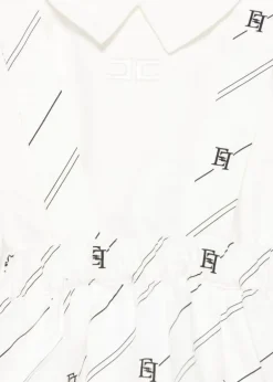 Elisabetta Franchi La Mia Bambina Salopette con Camicia Bianco/Nero per Neonate