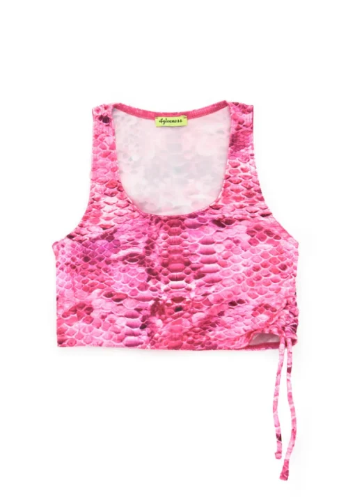 4GIVENESS Copricostume Top Fantasia Rainbow Boa Fucsia per Bambine