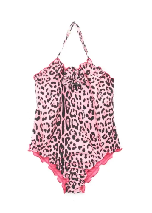 4GIVENESS Costume Monokini Fantasia Maculata Rosa per Bambine