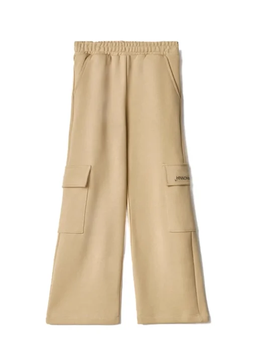 Hinnominate Kids Pantaloni Cargo Nocciola con Logo