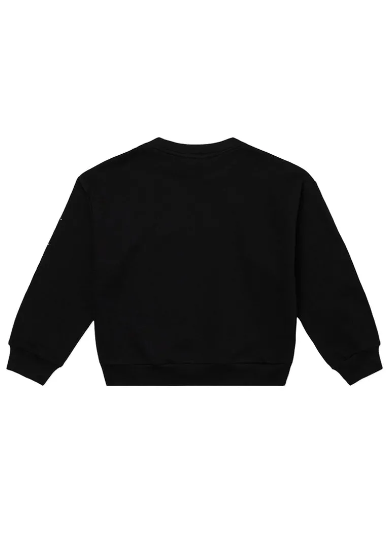 Iceberg Kids Felpa Nera con Applicazione Borchie per Bambine