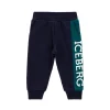 Iceberg Kids Pantaloni Blu con Banda Logo per Neonati