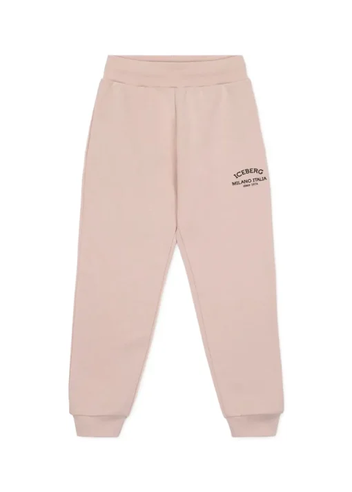 Iceberg Kids Pantaloni Joggers Rosa con Logo per Bambine