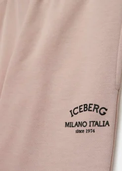 Iceberg Kids Pantaloni Joggers Rosa con Logo per Bambine