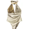 Ilaria Vitagliano Costume Monokini Bronzo/Oro per Bambine